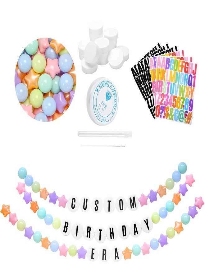 STARBOLO Kpop Theme Party Decorations Christmas Giant Friendship Bracelet Garland Kit Birthday Banner Customizable Banner Garland Decor Foam Circles Ball Plastic Balls DIY Supplies - Image 1